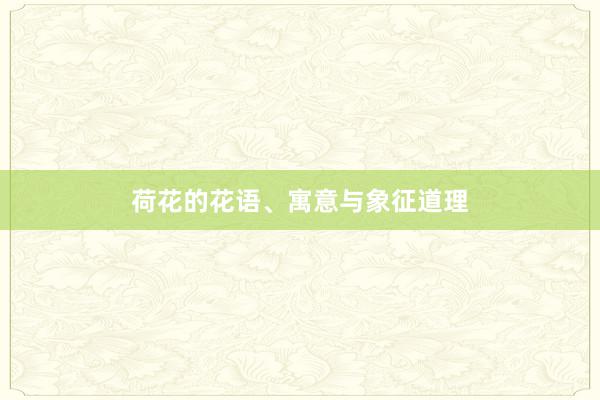 荷花的花语、寓意与象征道理